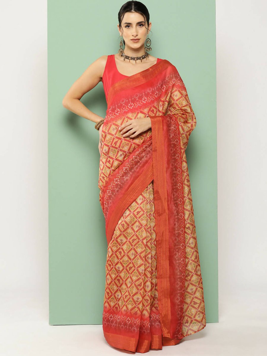Ahalyaa Women's Traditional wear Saree - Mustard | Grocsy