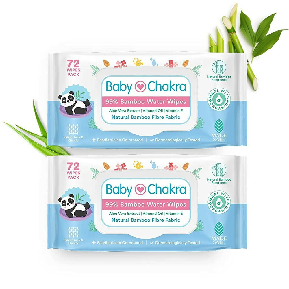 BabyChakra 99% Bamboo Water Soft Wipes | Grocsy