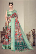 PR Fashion Multi Heavy Rich Cotton Silk Digital Print & Jacquard Saree | Grocsy