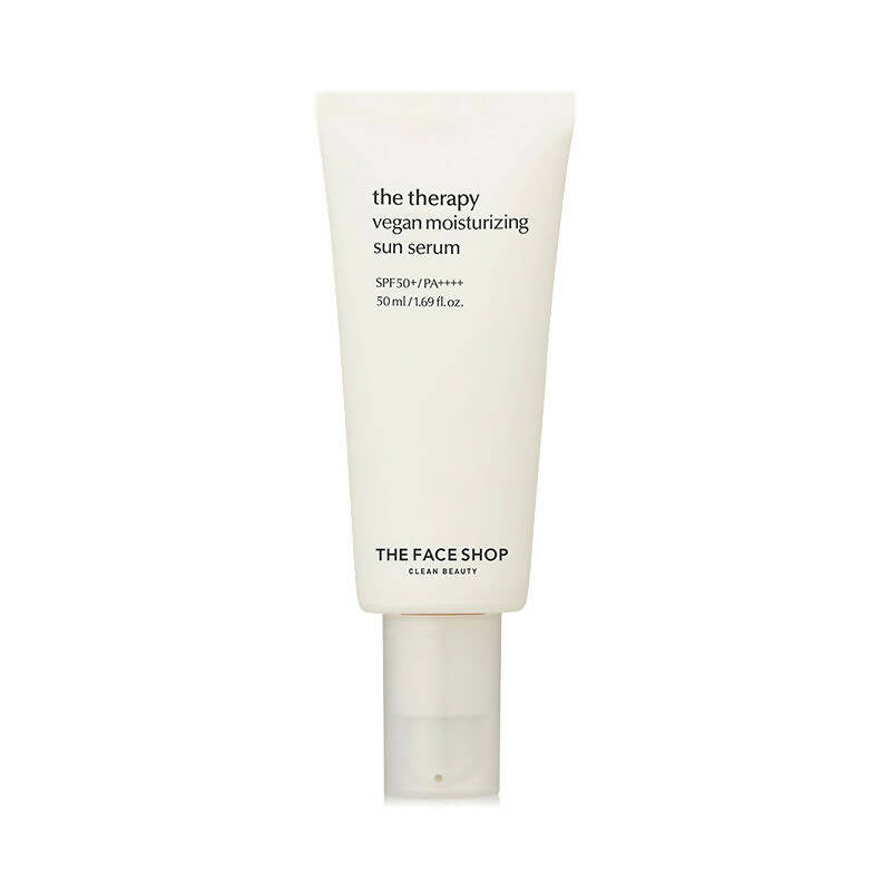 The Face Shop The Therapy Vegan Moisturizing Sun Serum SPF 50+ - Korean Skincare | Grocsy