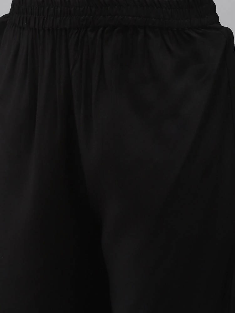 Yufta Women Black Yoke Design Thread Work Kurta with Trouser | Grocsy