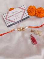 Designer kundan Rakhi - Ruby Raang | Grocsy
