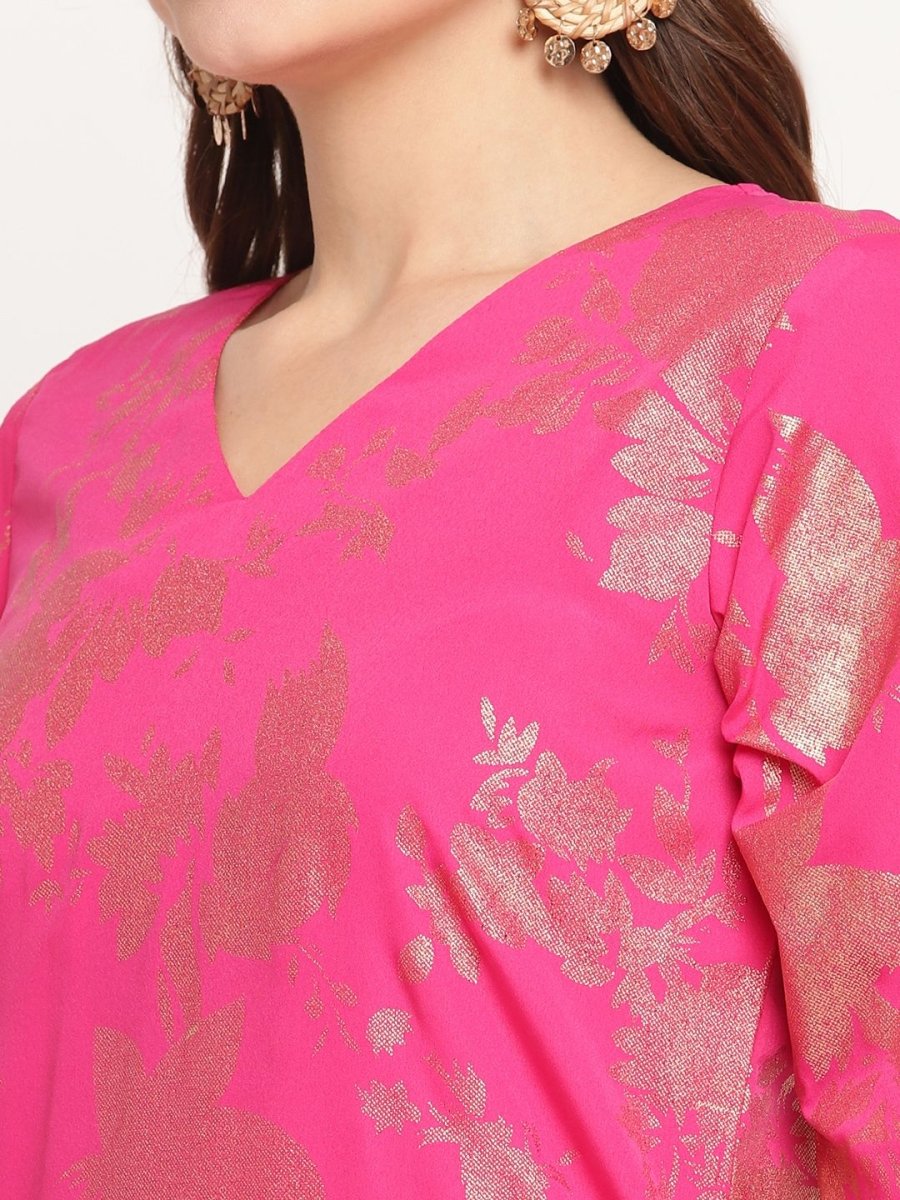 Ahalyaa Dark Pink Crepe Printed Salwar Suit Sets With Dupatta | Grocsy