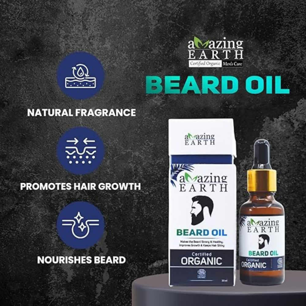 Amazing Earth Certified Organic Beard Growth Oil | Grocsy