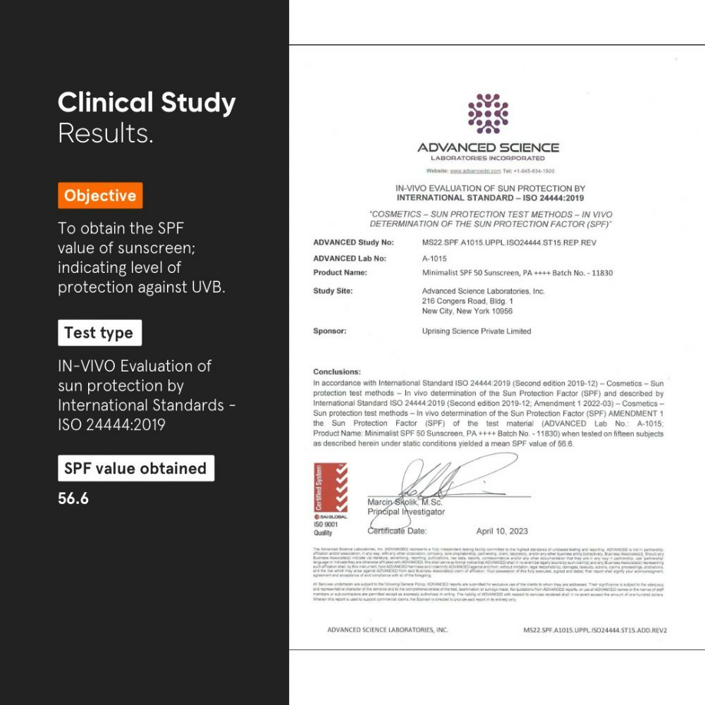 Minimalist SPF 50 PA ++++ Sunscreen With Multi-Vitamin | Grocsy
