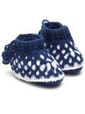 Chutput Kids Woollen Hand Knitted Self Desgin Booties - Blue | Grocsy