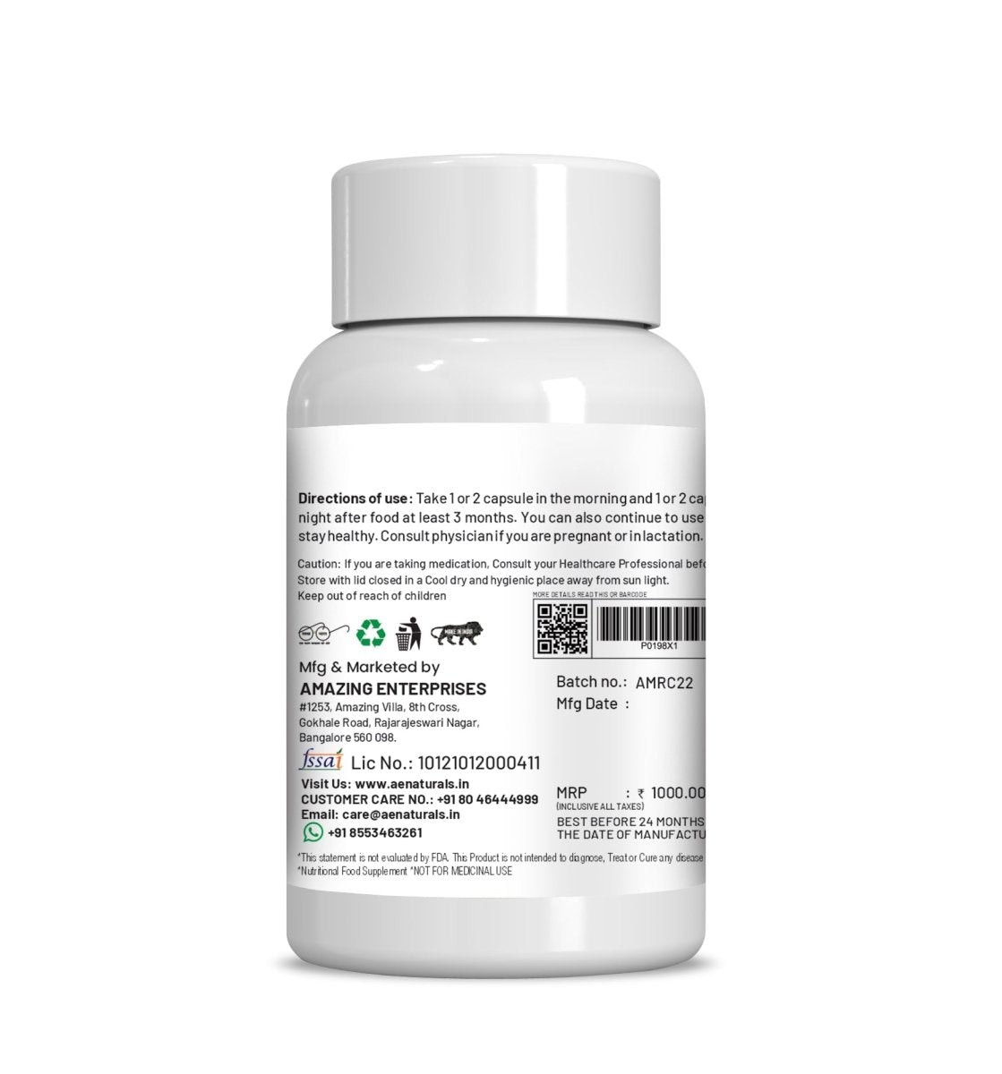 Ae Naturals Maca Root Capsules | Grocsy