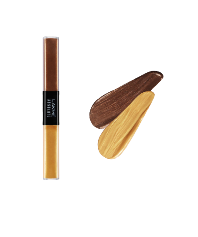 Lakme Absolute Explore Liquid Eye Shadow - Blackstar Gold & Karat Gold | Grocsy