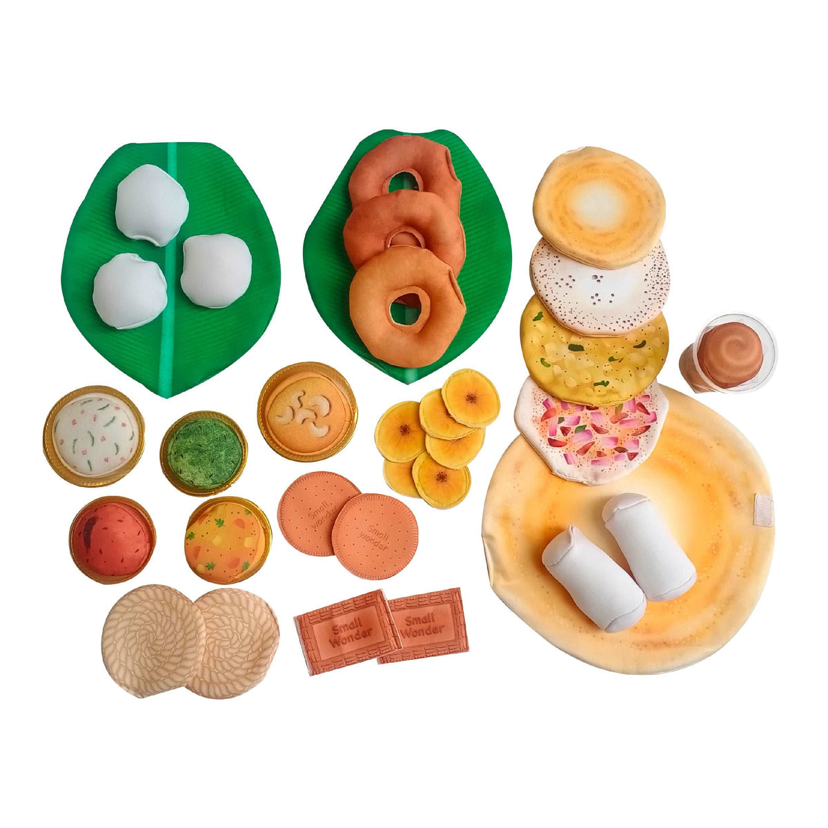 The Small Wonderland Mahabali set-33 Piece Set south Indian food inspired pretend play food set | Grocsy