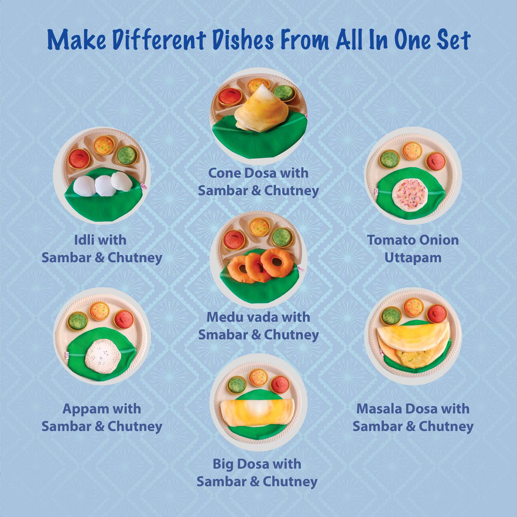 The Small Wonderland Mahabali set-33 Piece Set south Indian food inspired pretend play food set | Grocsy