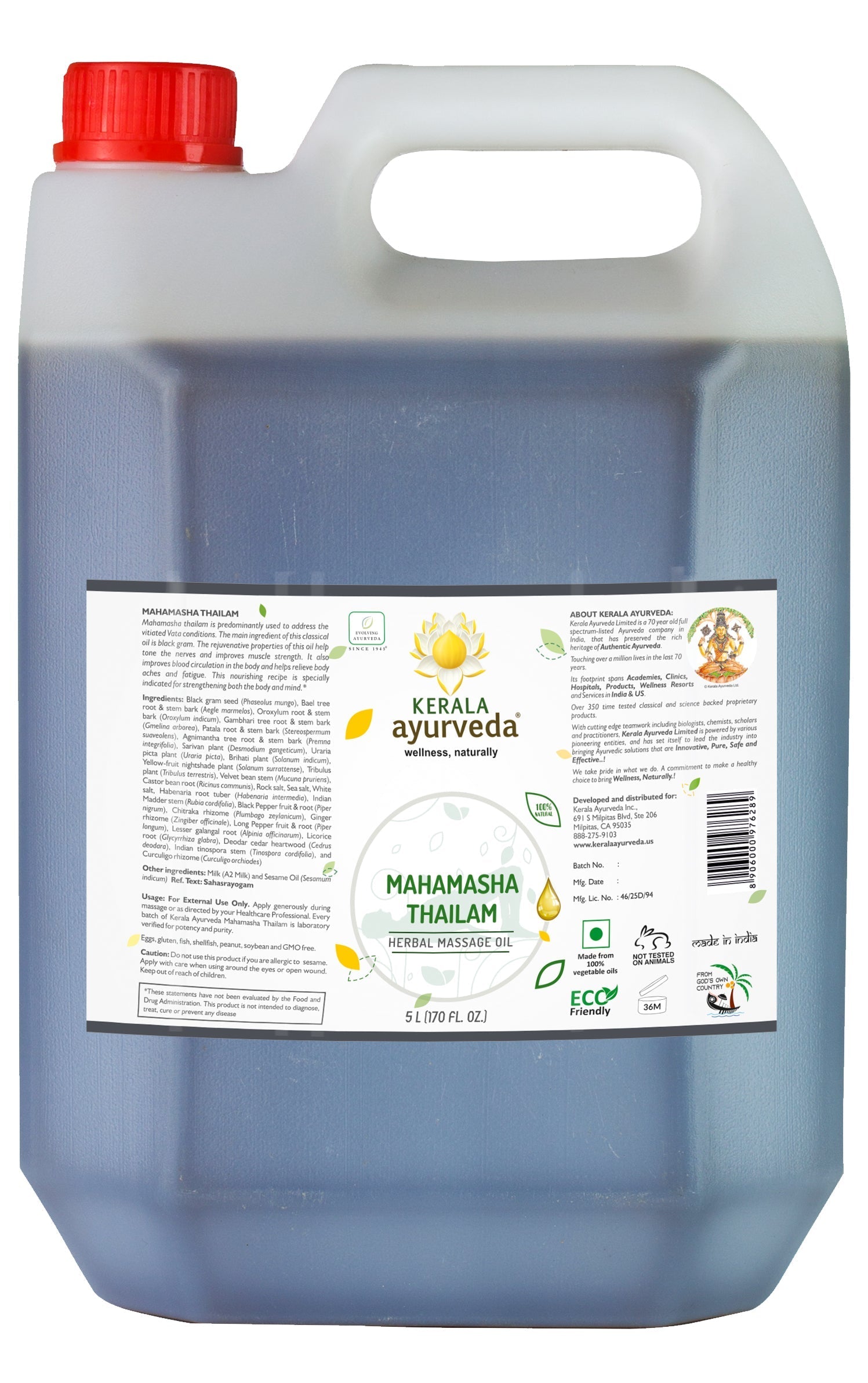 Kerala Ayurveda USA Mahamasha Thailam | Grocsy