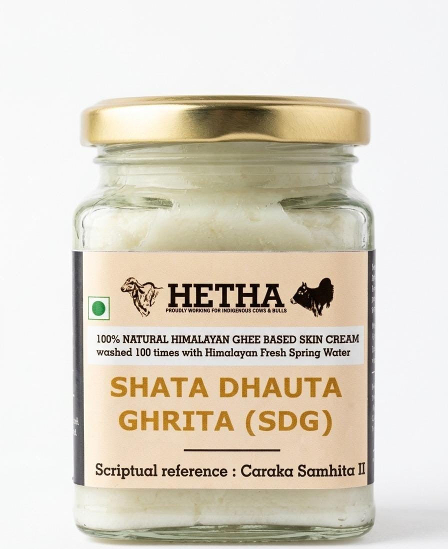 Hetha Shata Dhauta Ghrita Skin Cream - 100 times washed, Himalayan Ghee based Natural Skin Cream | Grocsy
