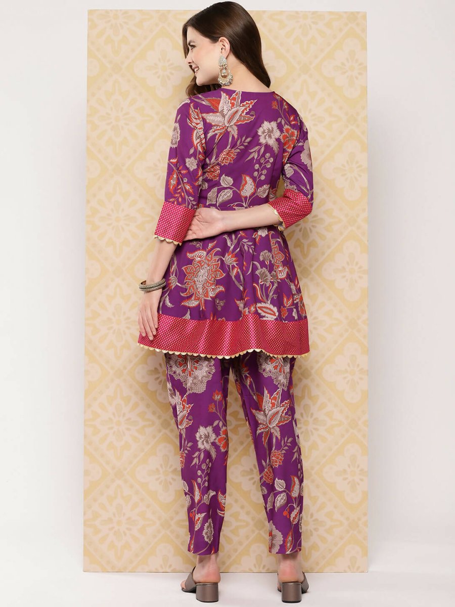 Ahalyaa Women's Traditional Wear Co-ods - Purple | Grocsy