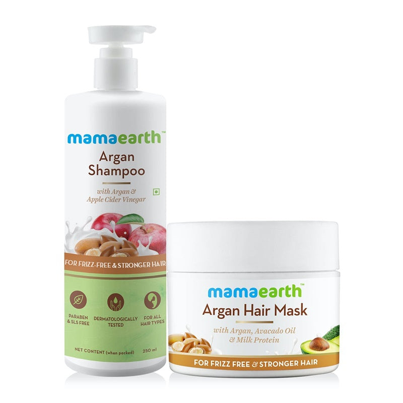 Mamaearth Argan Hair Mask & Argan Shampoo | Grocsy