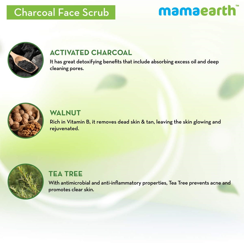 Mamaearth Charcoal Face Scrub For Deep Exfoliation | Grocsy