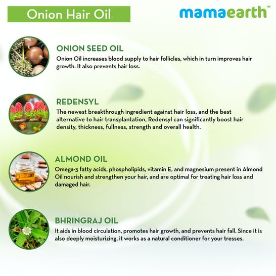 Mamaearth Onion Hair Oil With Onion & Redensyl For Hair Fall Control | Grocsy