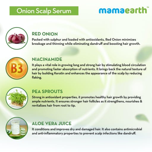 Mamaearth Onion Scalp Serum For Healthy Hair Growth | Grocsy