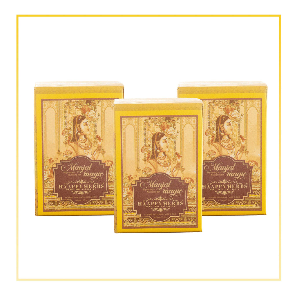 Haappyherbs Manjal Magic Luxury Soap Bar - Family Pack | Grocsy
