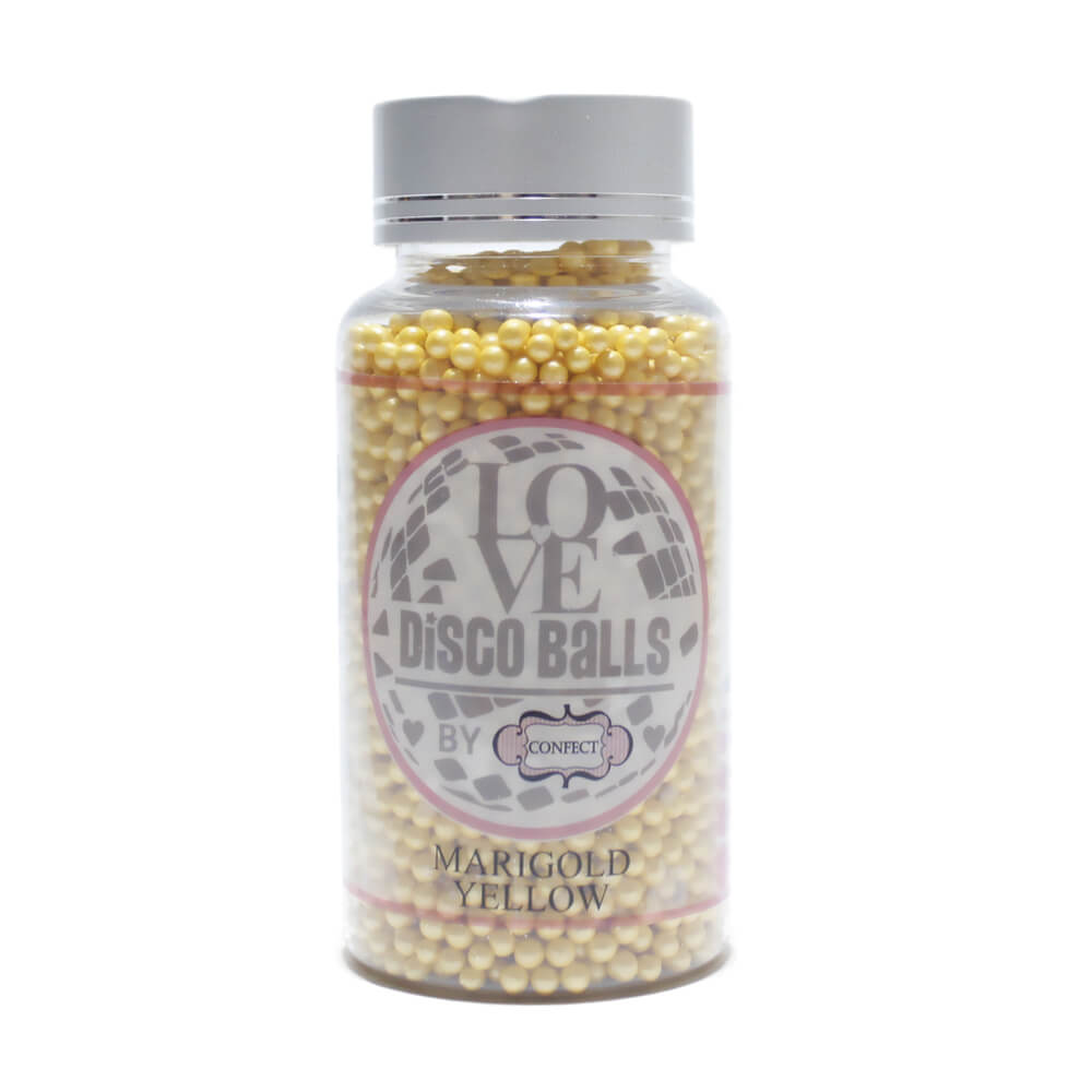 Confect Marigold Yellow Disco Balls Sprinkles 3 MM | Grocsy