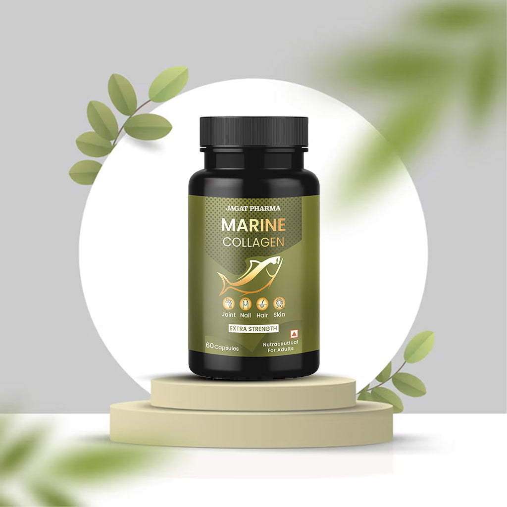 Jagat Pharma Marine Collagen Capsules for Hair, Skin, Joint, Nail, Bones | Grocsy