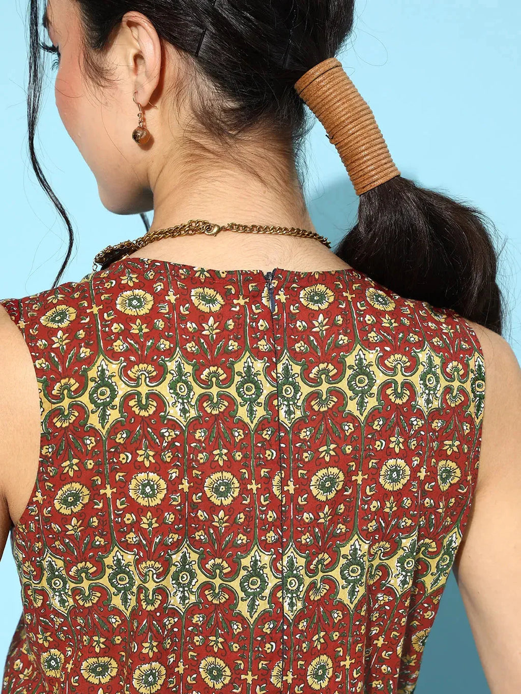 Yufta Maroon Printed Jumpsuit | Grocsy