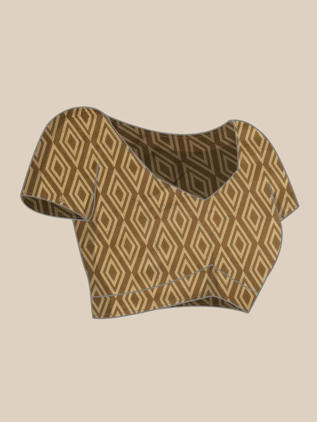 Yufta Maroon and Beige Printed Saree | Grocsy