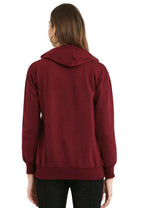 PAVONINE Maroon Color Casual Winter Wear Hoodie Sweatshirt For Girls | Grocsy