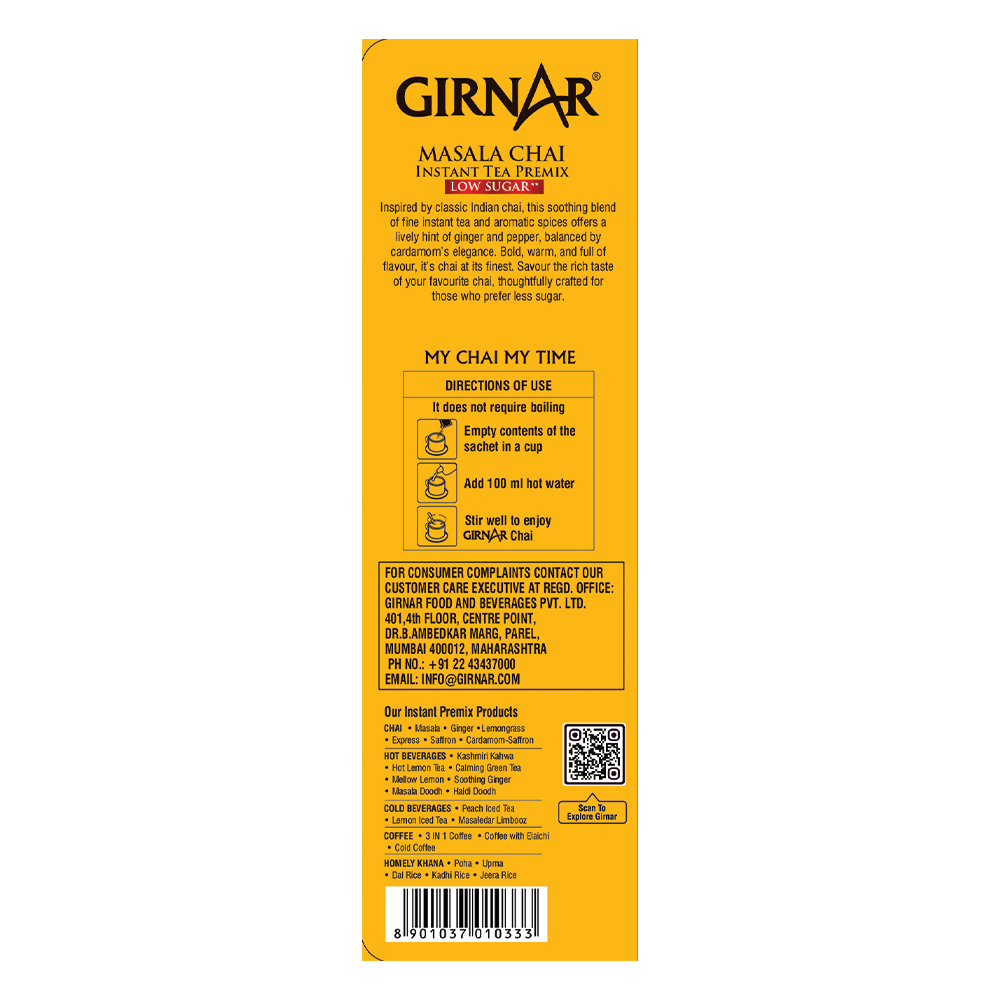 Girnar Instant Tea Premix With Masala (Low Sugar) | Grocsy