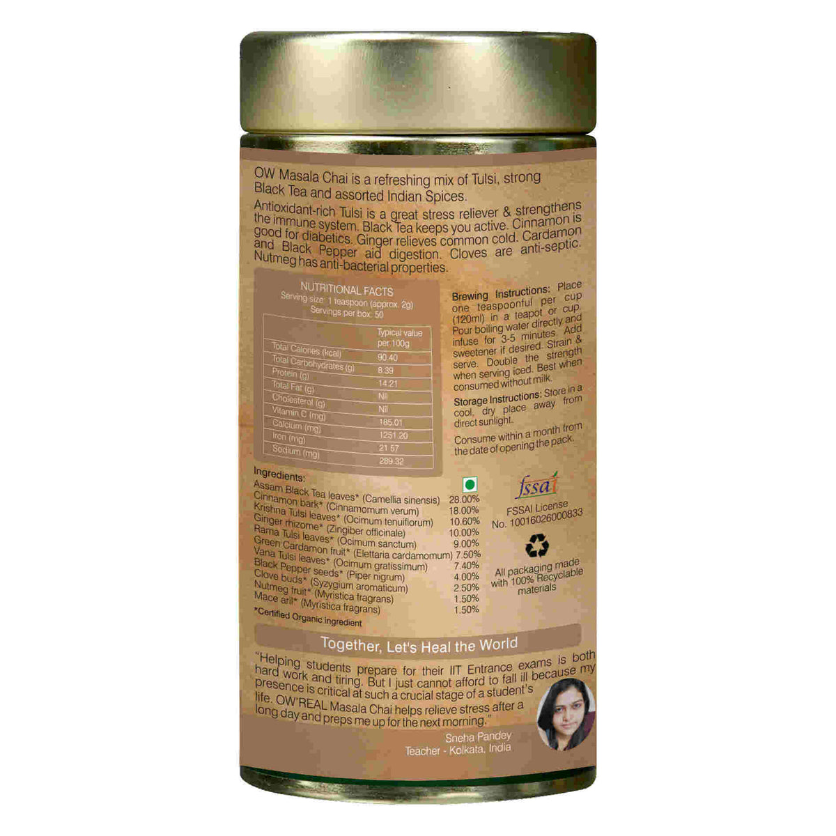 Organic Wellness Masala Chai Tin | Grocsy