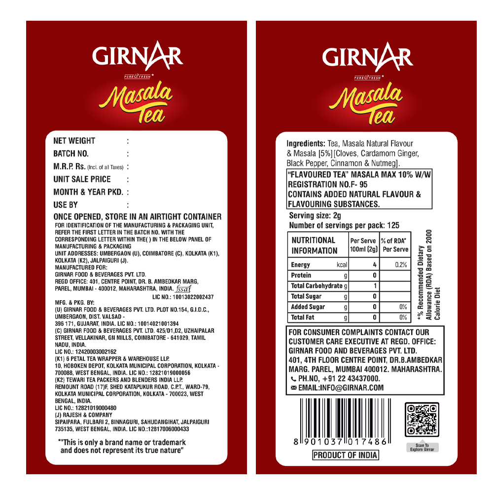 Girnar Masala Tea | Grocsy