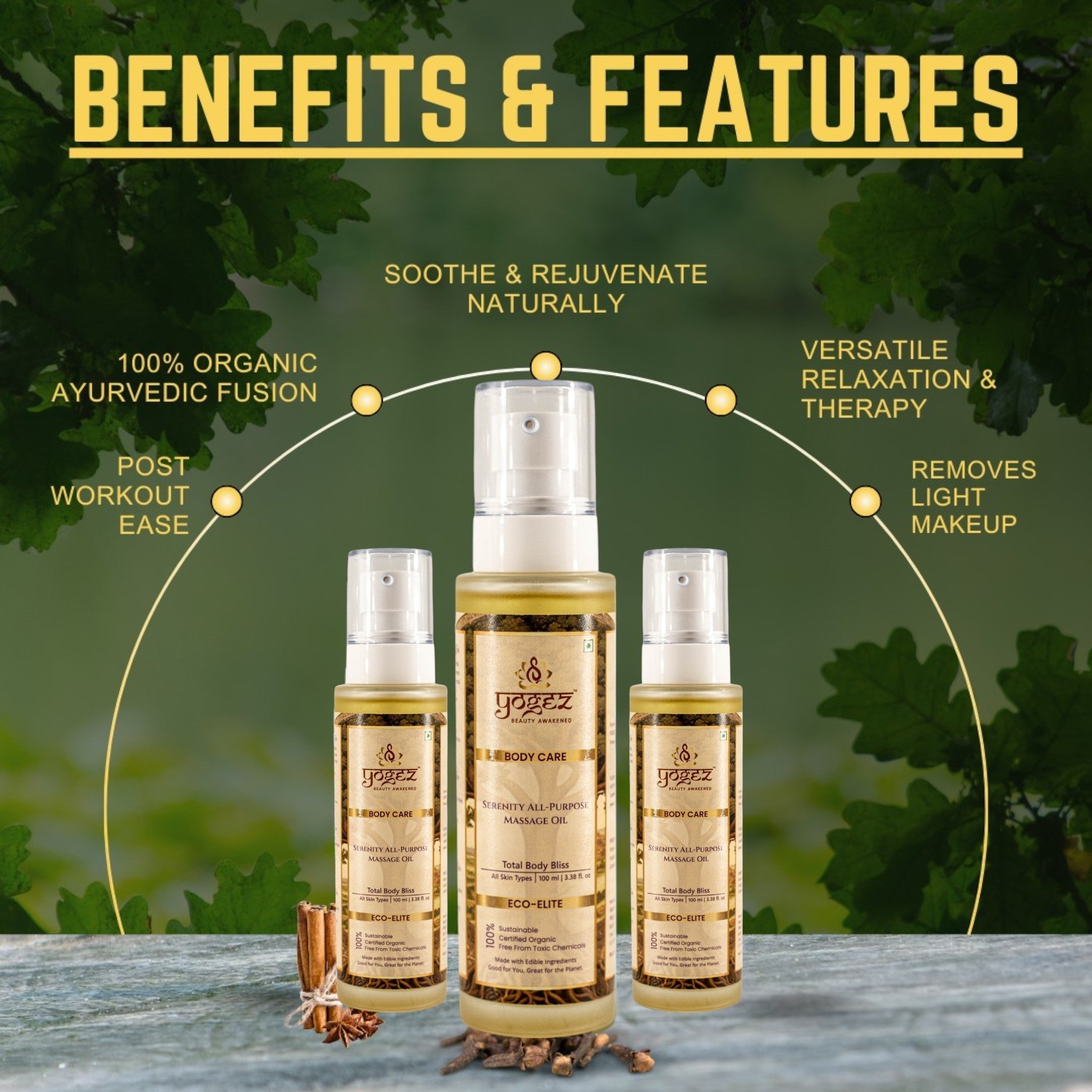 Yogez Serenity All-Purpose Massage Oil | Grocsy