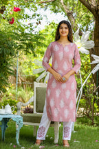 Yufta Mauve & Off White Printed Dupatta Set | Grocsy
