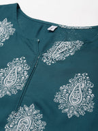 Yufta Mauve & Offwhite Printed Dupatta Set | Grocsy