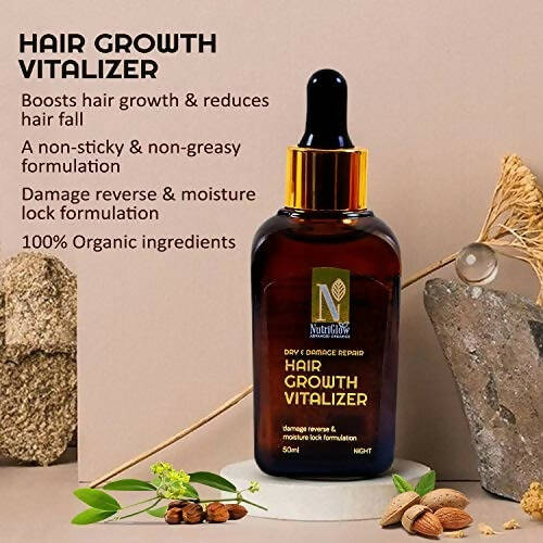 NutriGlow Advanced Organics Dry and Damage Repair Hair Growth Vitalizer | Grocsy