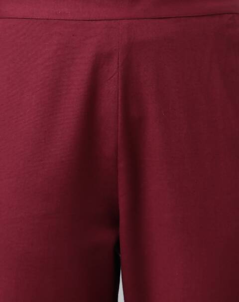 FIORRA Women's Maroon Rayon Silk A-Line Kurta Set | Grocsy