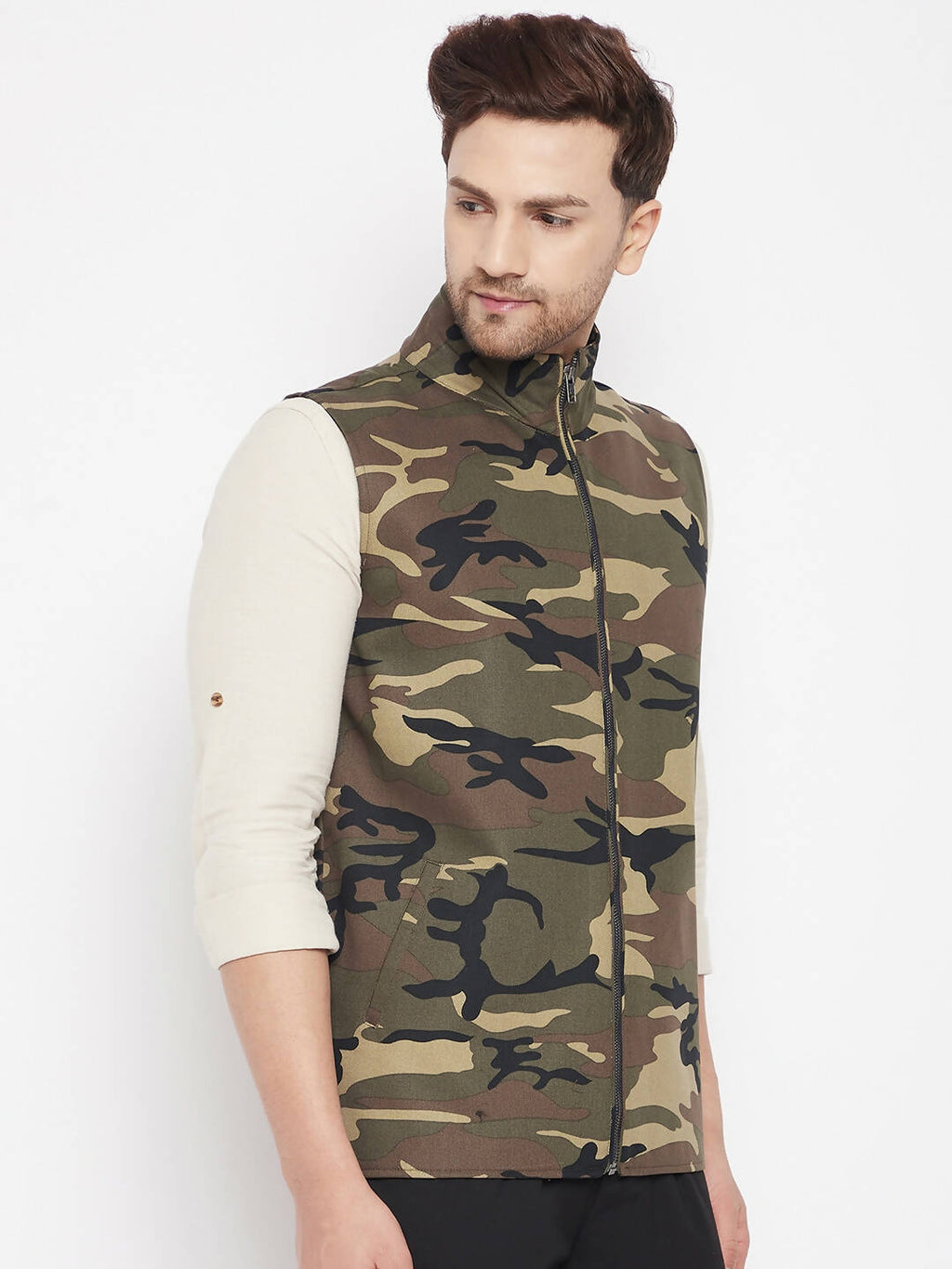 Even Apparels Multi Cotton Men Woven Nehru Jacket | Grocsy