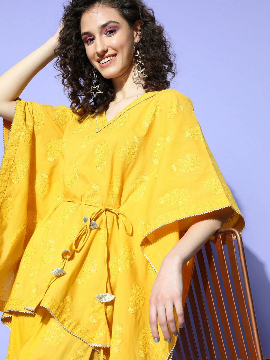Ahalyaa Women's Traditional Wea Co-ods - Mustard | Grocsy
