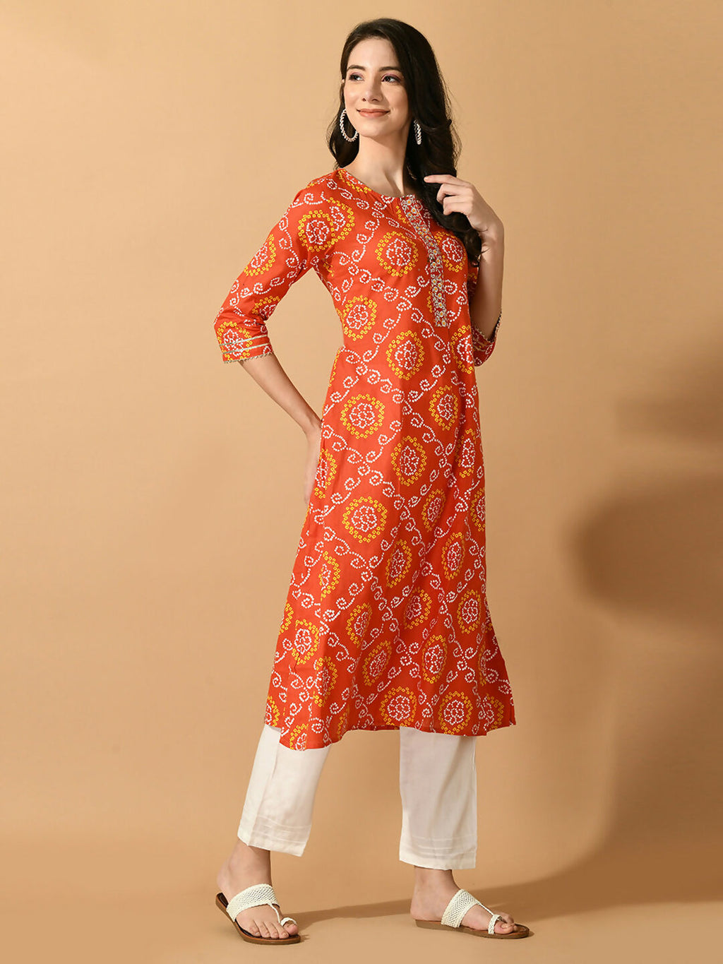 Myshka Women's Multi Flared Printed Festive Kurta | Grocsy