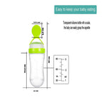 Goodmunchkins Silicone Spoon Food Feeder Silicone Bottle for Babies-Green | Grocsy