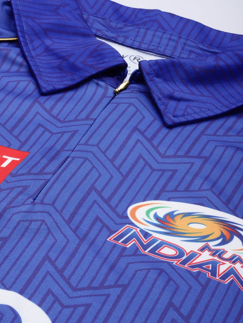 playR Men Printed Polo Collar Dri-FIT MI Official Match Jersey T-shirt IPL, T20 | Grocsy
