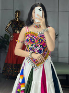 Yash Enterprise Multi Color Rayon Embroidery Semi Stitched Navratri Chaniya Choli | Grocsy