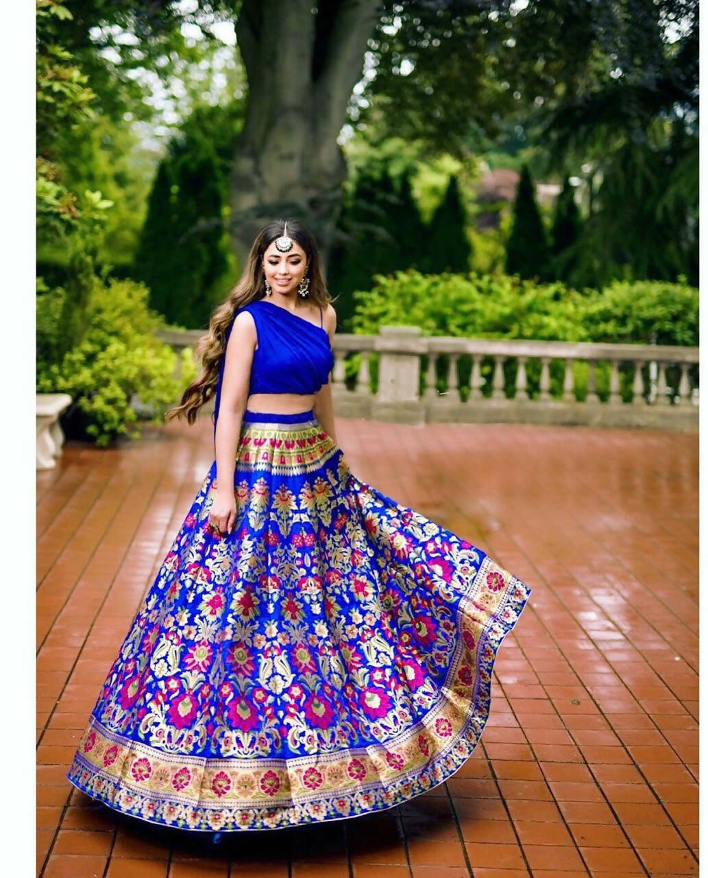 Royal Blue Banarasi Silk Lehenga Choli for Women, Ready to Wear Stitched Lengha Choli for Party, Stylish Lehenga Choli by Infinity Export | Grocsy