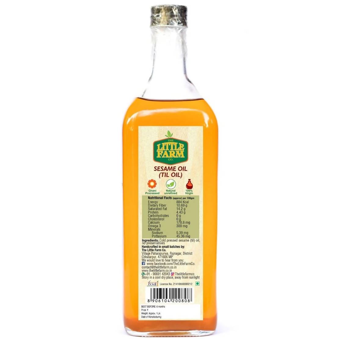 The Little Farm Co Cold Pressed Sesame (Til) Oil | Grocsy