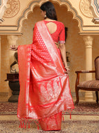 Shree Shyam Fashion Banarasi Silk Pink Saree | Grocsy