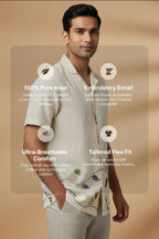 Pinora — Pineapple Embroidered Linen Shirt by Hilo Design | Grocsy
