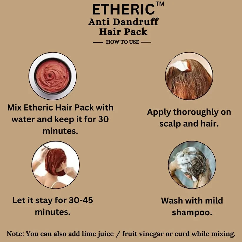 Etheric Anti-Dandruff Herbal Hair Pack – Hair Fall Control & Scalp Care | Grocsy