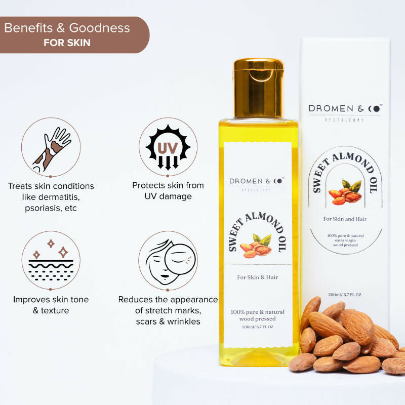 Dromen & Co Sweet Almond Oil For Skin & Hair | Grocsy