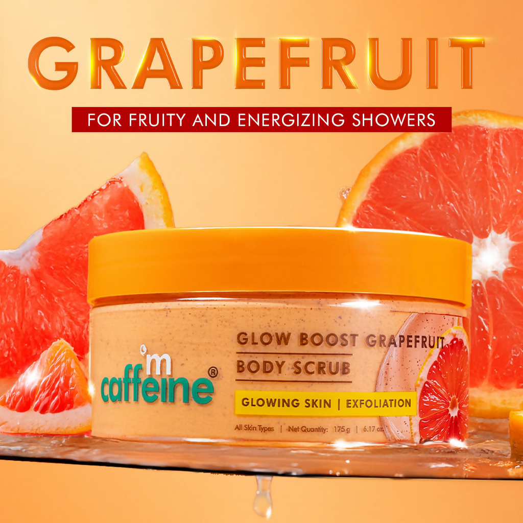 mCaffeine Glow Boost Grapefruit Body Scrub | Grocsy