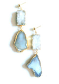 Bling Accessories Ivory Agate Natural Stone Statement Earrings | Grocsy