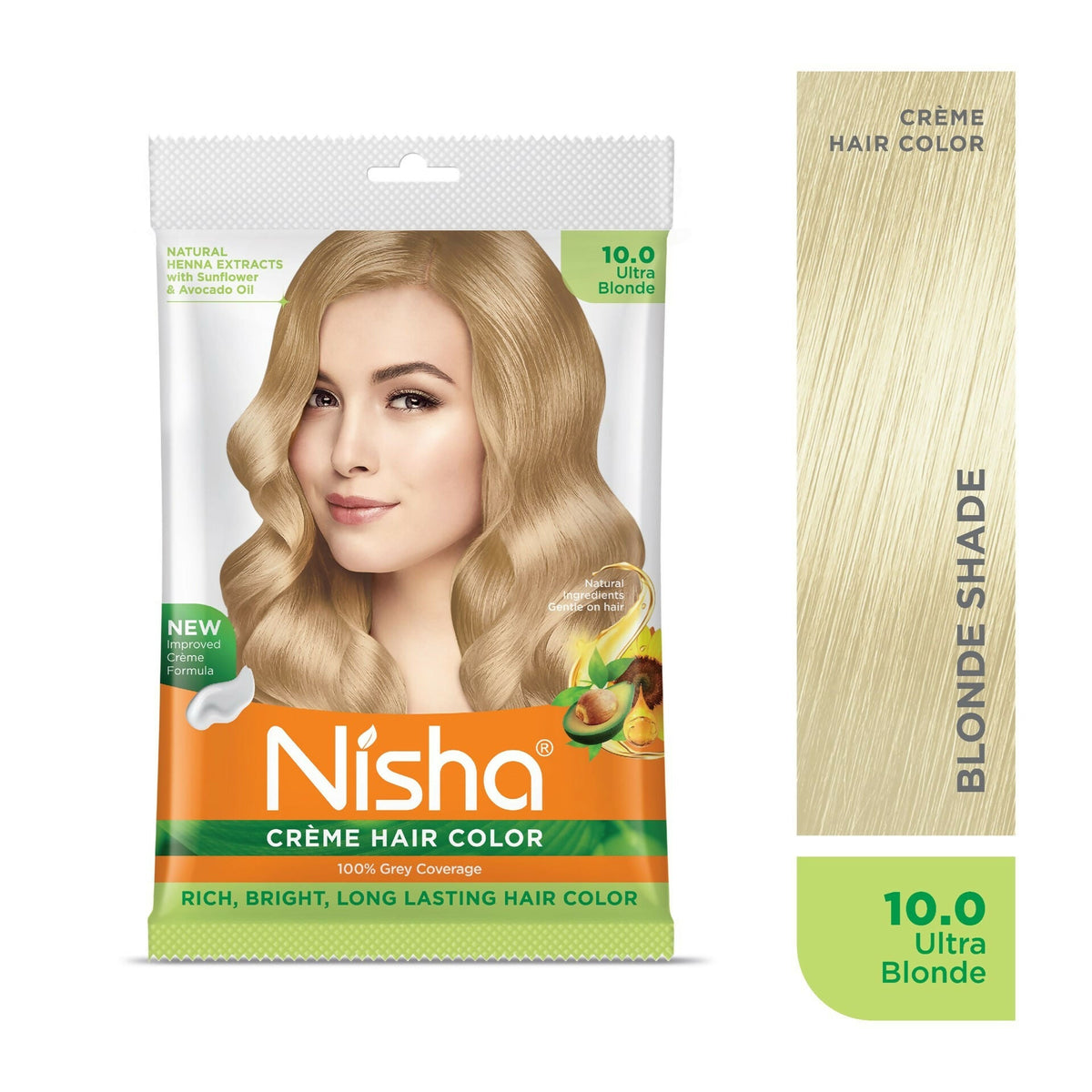 Nisha Creme Hair Color for Women - Ultra Blonde | Grocsy
